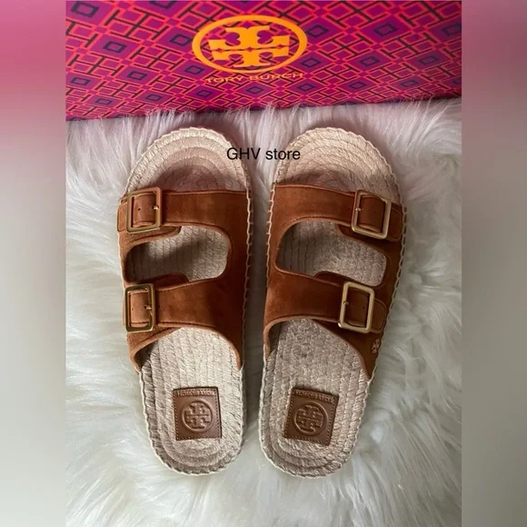 Tory Burch Two band Flat Espadrilles slides - Picture 5 of 6
